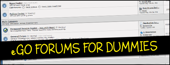 eGO Forums For Dummies